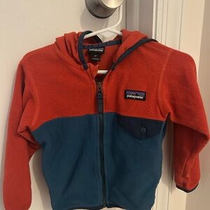 Patagonia Kids' 2T Red and Blue Fleece Hoodie
